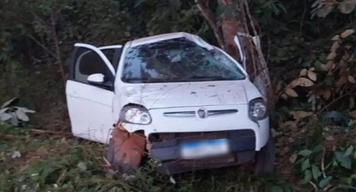 Mulher morre após capotar carro e colidir com árvore na RO-377