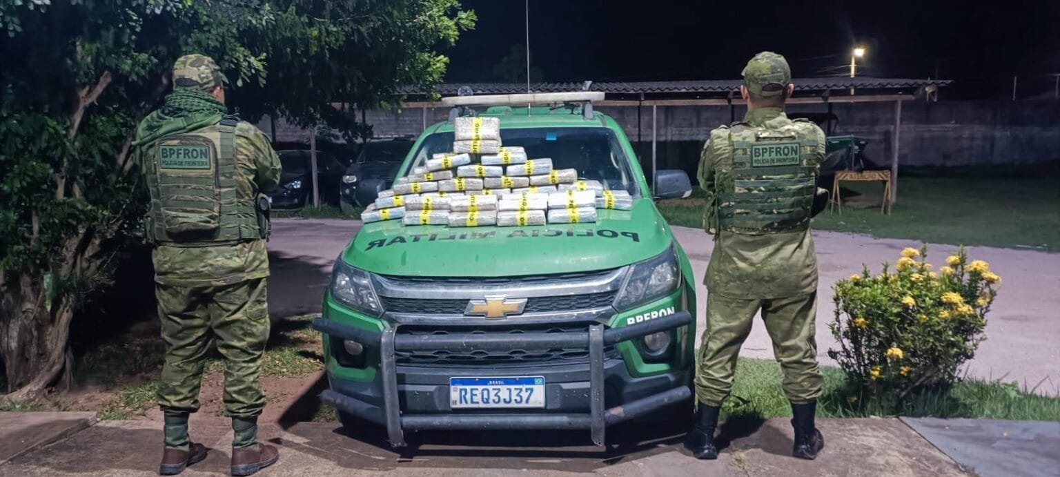 Polícia Militar apreende 60 quilos de maconha em ação na fronteira de Guajará-Mirim com a Bolívia