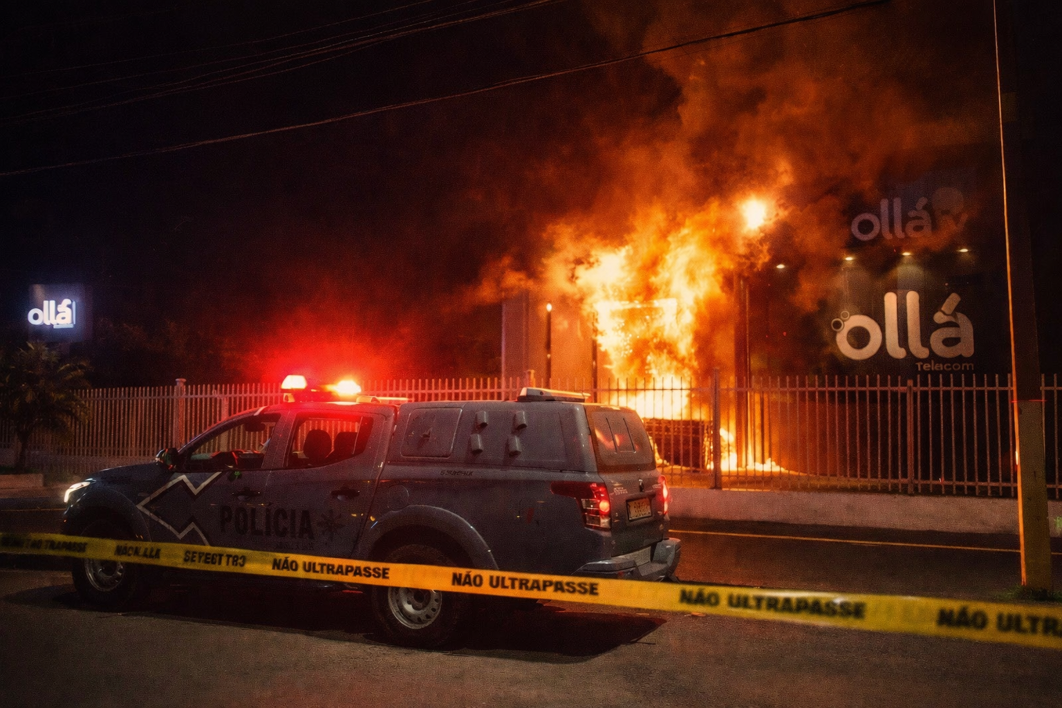 Ataque criminoso incendeia sede de empresa de internet em Porto Velho