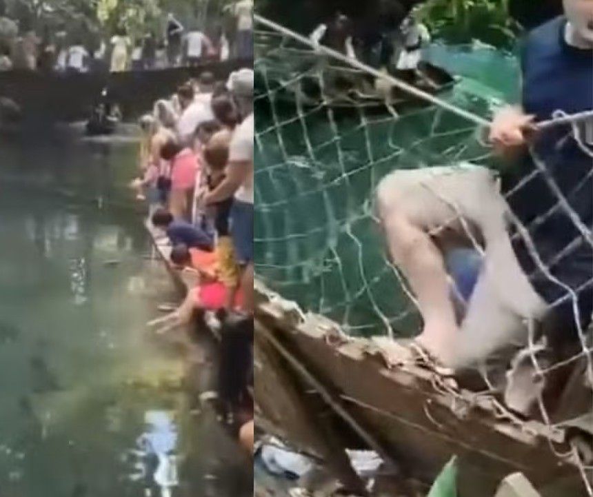 Ponte desaba e deixa feridos durante café em Candeias do Jamari, RO