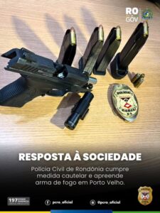 POLÍCIA CIVIL CUMPRE MANDADO E APREENDE ARMA DE FOGO EM PORTO VELHO