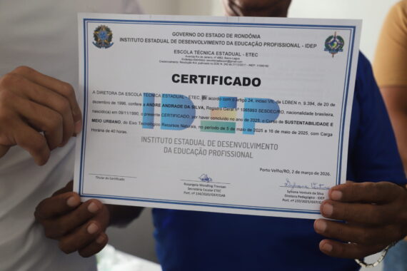 Reeducandos concluem curso de pedreiro promovido pelo Idep na unidade masculina de Porto Velho