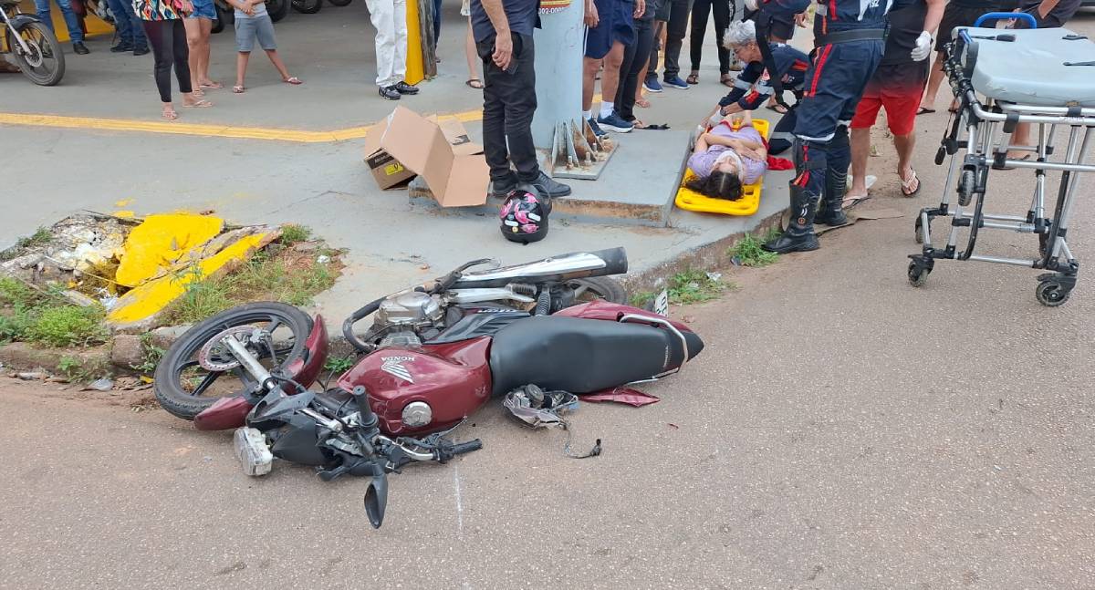 Casal fica ferido após colisão no bairro Cohab em Porto Velho