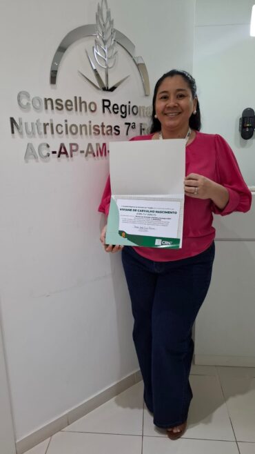 Servidora estadual conquista prêmio de destaque no Conselho Regional de Nutrição