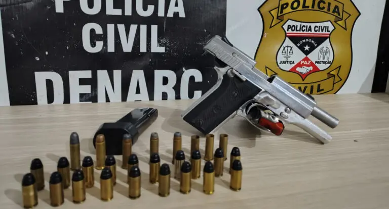 DENARC apreende pistola .40 durante operação no bairro Escola de Polícia