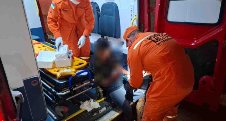 Homem é atacado com golpes de machado e socorrido pelo Corpo de Bombeiros