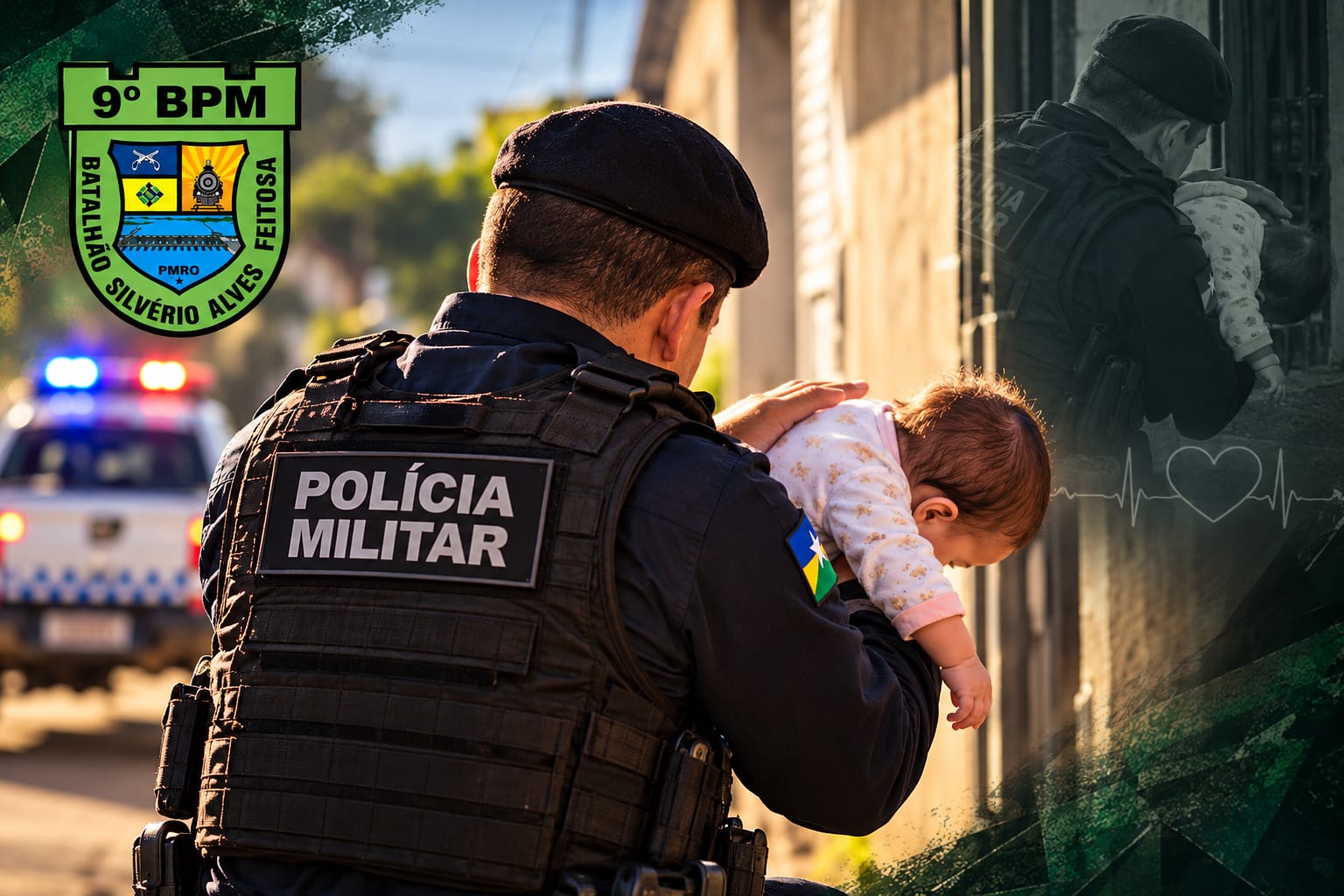 Policial militar socorre bebê de seis meses que se engasgou em Porto Velho
