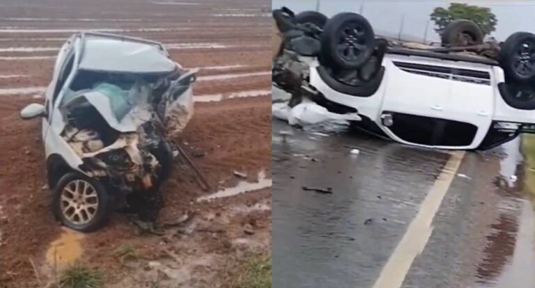 Colisão frontal entre caminhonetes deixa uma vítima fatal na BR-174