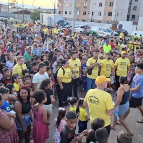 Ação social “Detran-RO pela Vida” promove educação de trânsito e sorteios de bicicletas em residencial de Porto Velho