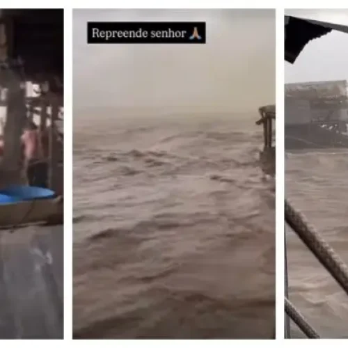 Temporal transforma rio Madeira em cenário de caos e provoca naufrágio de balsa