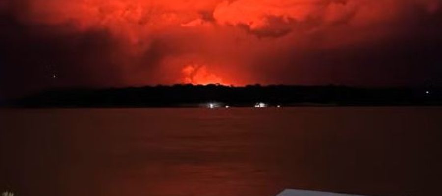 Céu avermelhado em Rondõnia — Foto: Reprodução Redes Sociais