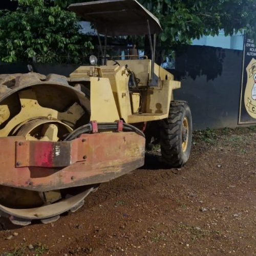 Trabalho não para: Delegacia de Furtos e Roubos recupera rolo compactador roubado em Porto Velho