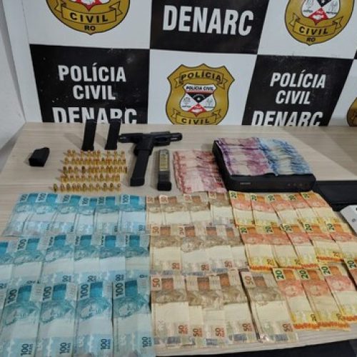Denarc prende investigado com pistola, 82 munições e mais de R$ 4 mil