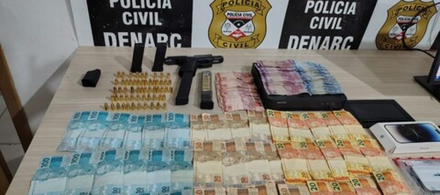 Denarc prende investigado com pistola, 82 munições e mais de R$ 4 mil
