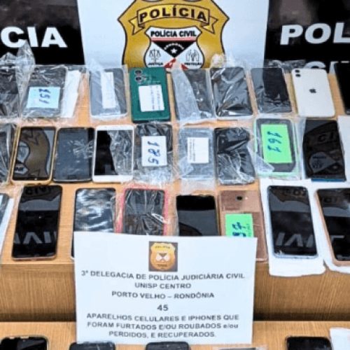 Polícia Civil de RO recupera 45 smartphones furtados em operação e devolve aos donos