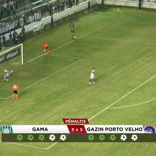 Gazin Porto Velho sofre gol aos 49 do 2ª tempo e perde vaga nos pênaltis para o Gama-DF