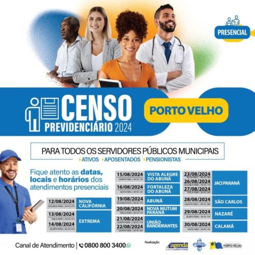 Censo Previdenciário municipal será realizado a partir de segunda-feira nos distritos