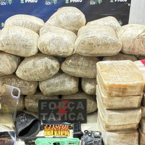 Força Tática apreende 82 kg de drogas, pistola e munições durante operação contra o crime organizado
