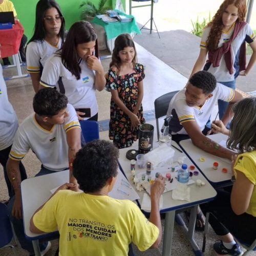 Serviços e atividades voltadas à segurança viária são realizados pelo Detran-RO durante ação em Castanheiras