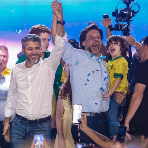 Marcos Rogério anuncia Rodrigo Camargo como pré-candidato a vice e recebe apoio oficial do prefeito de Porto Velho, Léo Moraes