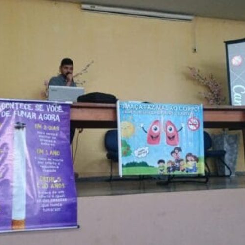Palestra sobre prevenção ao tabagismo por dispositivos eletrônicos é promovida pelo governo de RO, em Candeias do Jamari