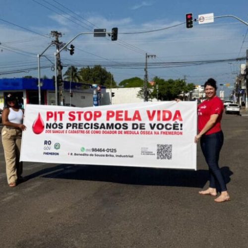 Pit Stop pela Vida mobiliza motoristas em Porto Velho sobre importância da doação de sangue e cadastro de medula óssea
