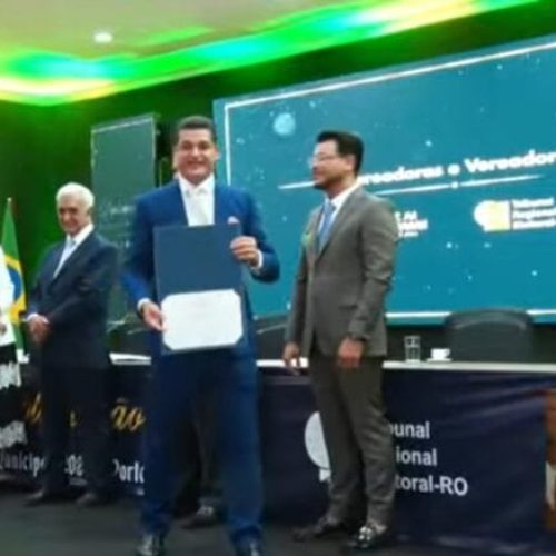 Vereador eleito Adalto de Bandeirantes é diplomado em Porto Velho