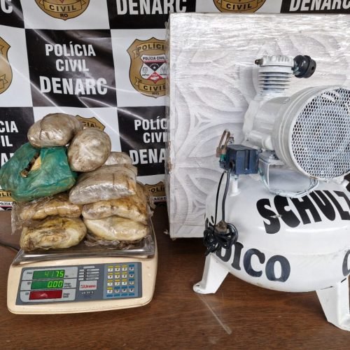 Denarc apreende vários tabletes de drogas durante fiscalização em transportadora de Porto Velho