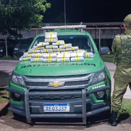 Polícia Militar apreende 60 quilos de maconha em ação na fronteira de Guajará-Mirim com a Bolívia