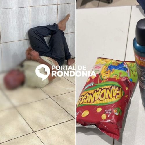 Homem ‘descansa’ na delegacia após ser preso por furtar shampoo e desodorante em supermercado