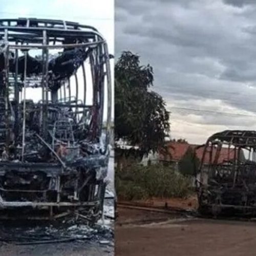 Ônibus e caminhão são incendiados no interior de Rondônia