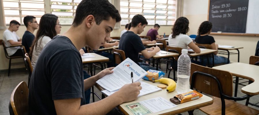 Enem 2026: nutricionista dá 6 dicas de alimentação e hidratação para o dia da prova