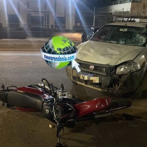 Condutor foge depois de bater de frente com motocicleta e deixar casal ferido