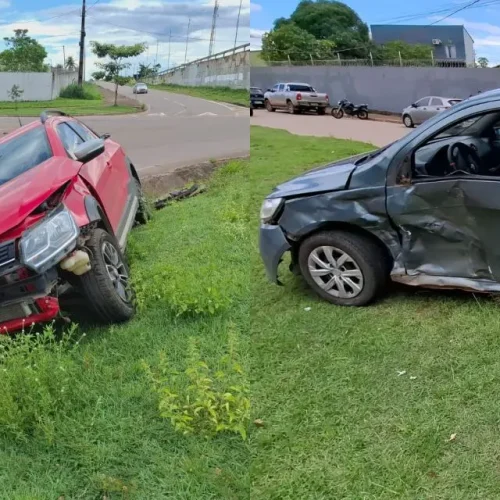 Acidente em rotatória deixa três feridos na zona Sul de Porto Velho