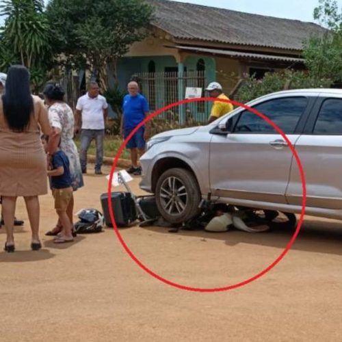 Adolescente de 17 anos fica sob carro em acidente em Vilhena