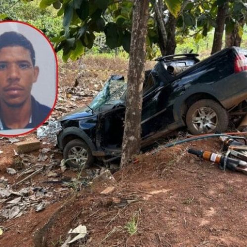 Motorista morre após perder o controle da direção e bater contra árvore
