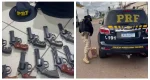 PRF apreende 14 armas em ônibus na BR-364 e prende passageiro