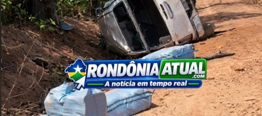 Caminhonete carregada com mais de quinhentos quilos de drogas capota e cinco suspeitos são presos em Rondônia