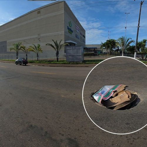 Buraco sem tampa na Avenida Calama preocupa motoristas e põe vidas em risco