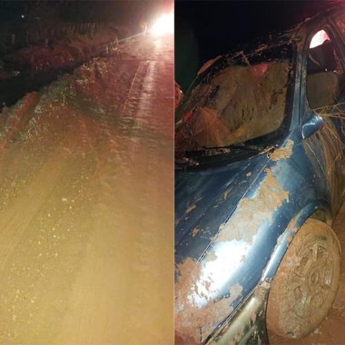 Mulher morre afogada após carro capotar e cair em vala