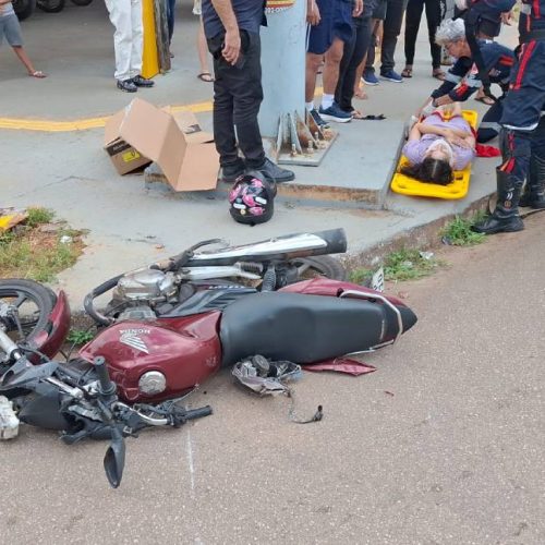Casal fica ferido após colisão no bairro Cohab em Porto Velho