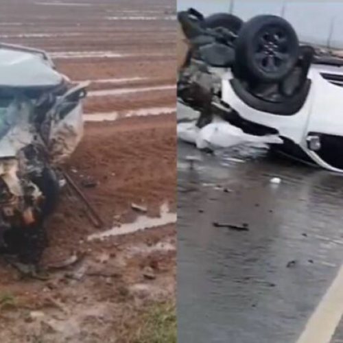 Colisão frontal entre caminhonetes deixa uma vítima fatal na BR-174