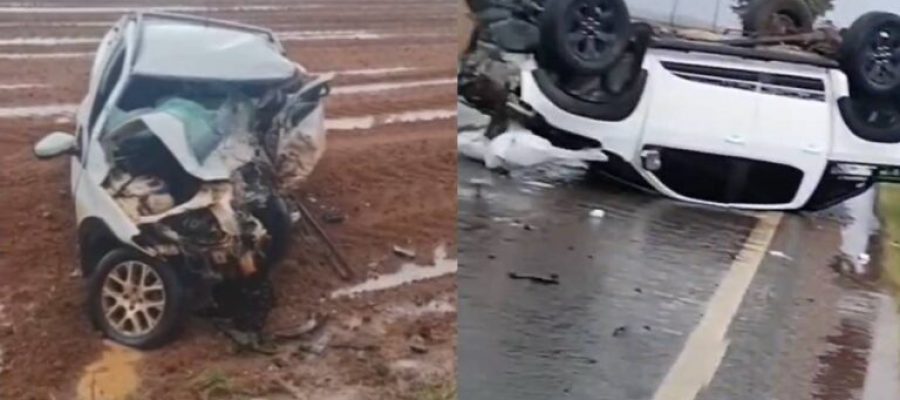 Colisão frontal entre caminhonetes deixa uma vítima fatal na BR-174