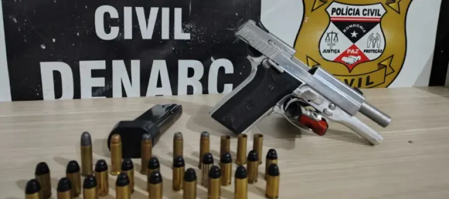 DENARC apreende pistola .40 durante operação no bairro Escola de Polícia