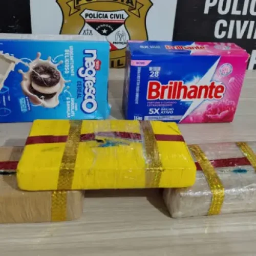 DENARC e Receita Federal apreendem 3 quilos de drogas escondidos em cesta básica enviada do AM