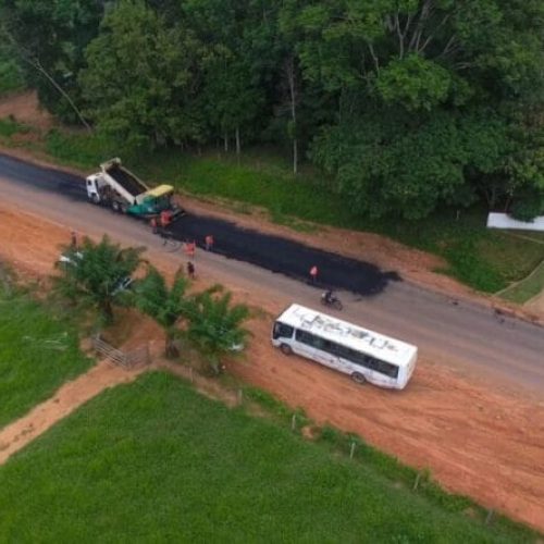 Obras de pavimentação asfáltica avançam na RO-135, no trecho que liga Ji-Paraná ao distrito de Nova Londrina