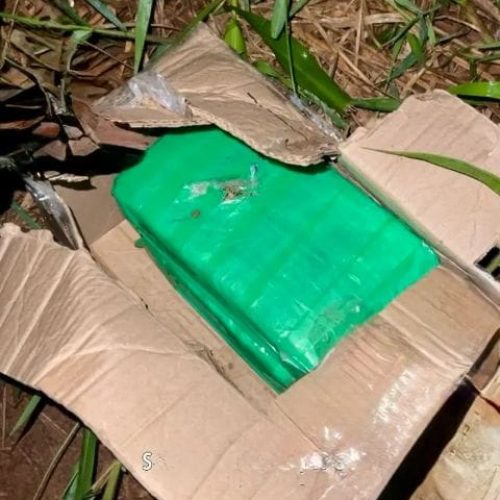 Ação conjunta da PM e PF apreendem caixa com drogas em Guajará Mirim
