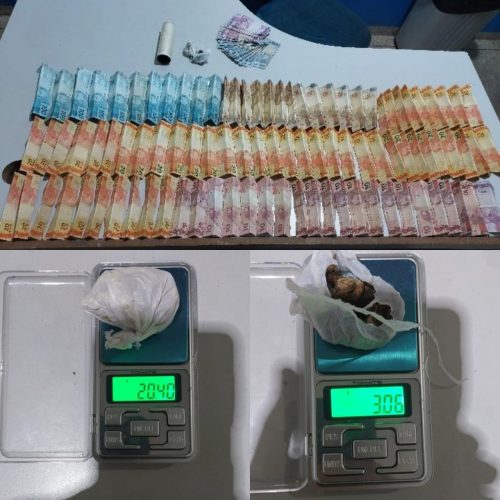 Casal é preso com drogas e grande quantidade de dinheiro em abordagem policial