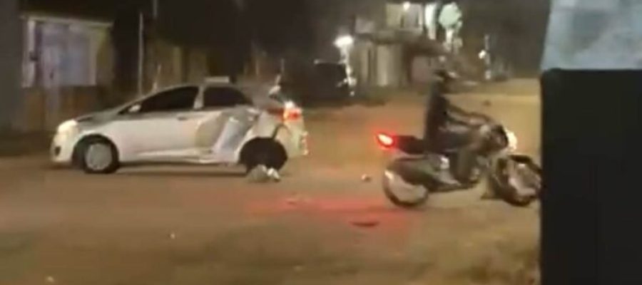 Duas pessoas ficam feridas em colisão entre carro e moto na Zona Leste; motorista foge do local