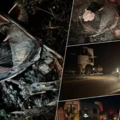 Família sobrevive a grave acidente após carro bater em carreta parada na BR-364